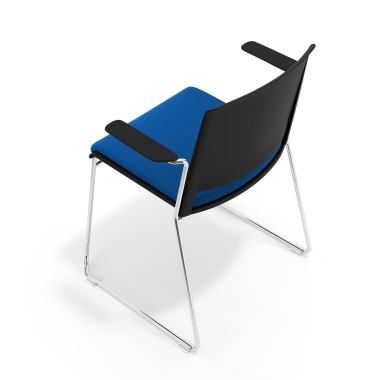 visitor chair blue with arms upholstered fabric no armrests 7