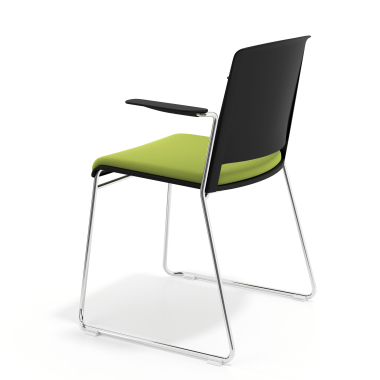 visitor chair green with arms upholstered fabric no armrests 5