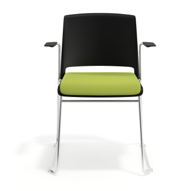 visitor chair green with arms upholstered fabric no armrests 6