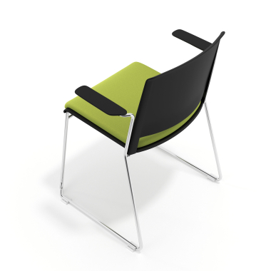 visitor chair green with arms upholstered fabric no armrests 7