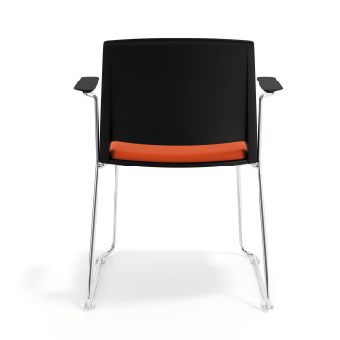 visitor chair orange with arms upholstered fabric no armrests 4
