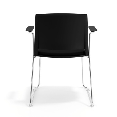 visitor chair black with arms upholstered fabric no armrests 4
