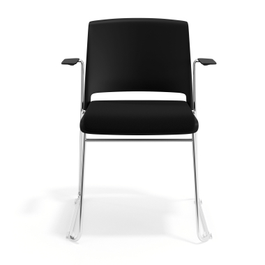 visitor chair black with arms upholstered fabric no armrests 6