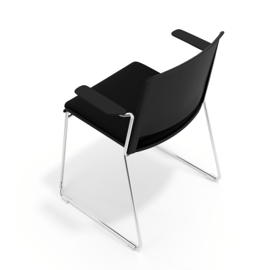 visitor chair black with arms upholstered fabric no armrests 7