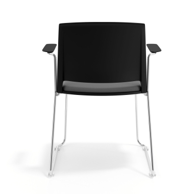 visitor chair gray with arms upholstered fabric no armrests 4