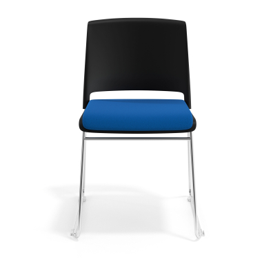 visitor chair blue without arms upholstered fabric no armrests 6