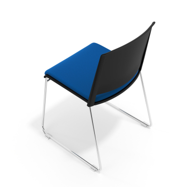 visitor chair blue without arms upholstered fabric no armrests 7