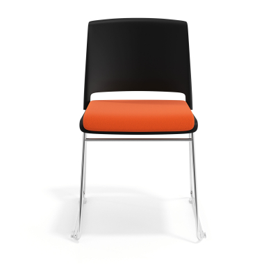 visitor chair orange without arms upholstered fabric no armrests 6