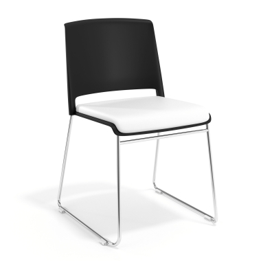 visitor chair white without arms upholstered fabric no armrests 1
