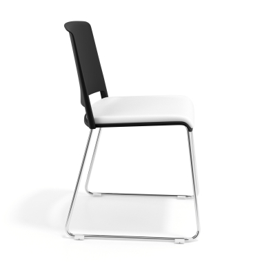 visitor chair white without arms upholstered fabric no armrests 2
