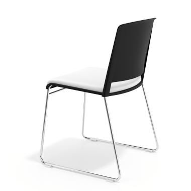 visitor chair white without arms upholstered fabric no armrests 4