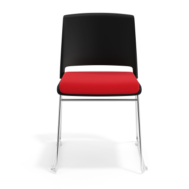 visitor chair red without arms upholstered fabric no armrests 6