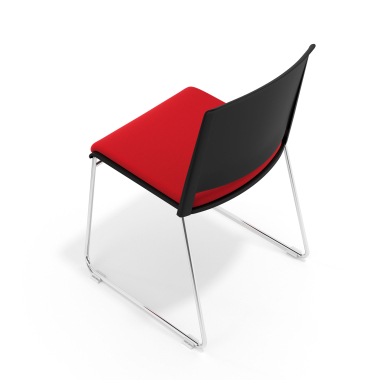 visitor chair red without arms upholstered fabric no armrests 7