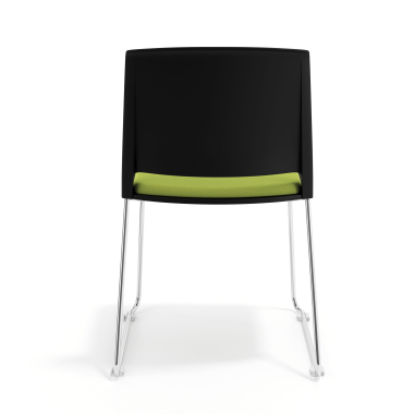visitor chair green without arms upholstered fabric no armrests 4