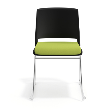 visitor chair green without arms upholstered fabric no armrests 6