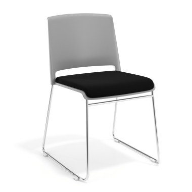 visitor chair black without arms upholstered fabric no armrests 1