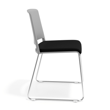 visitor chair black without arms upholstered fabric no armrests 3