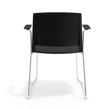 visitor chair black with arms fabric fixed armrests 4