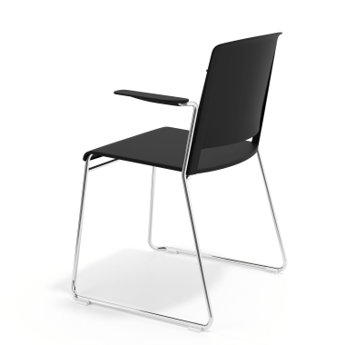 visitor chair black with arms fabric fixed armrests 5