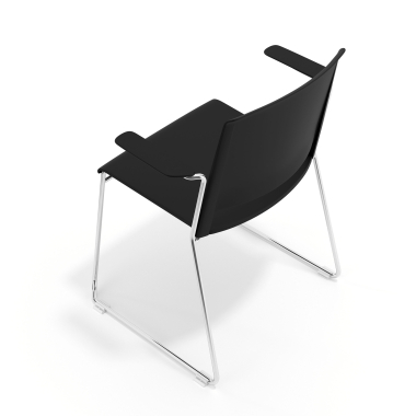 visitor chair black with arms fabric fixed armrests 7