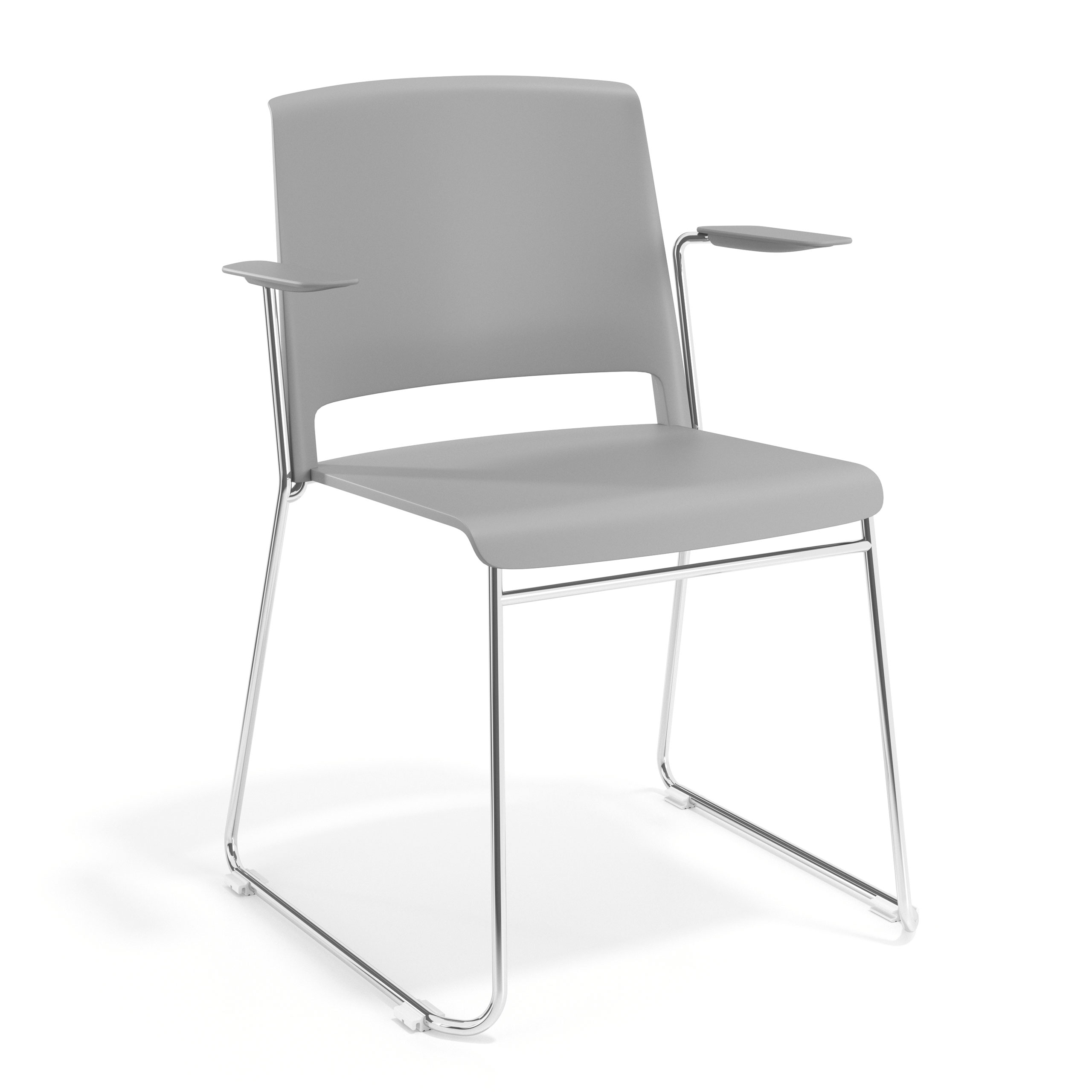 Visitor chair Hest with armrests, stackable, sled base
