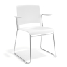 Upholstered visitor chair Hest with armrests