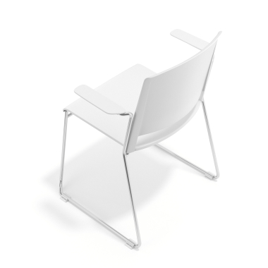 visitor chair white with arms fabric fixed armrests 7