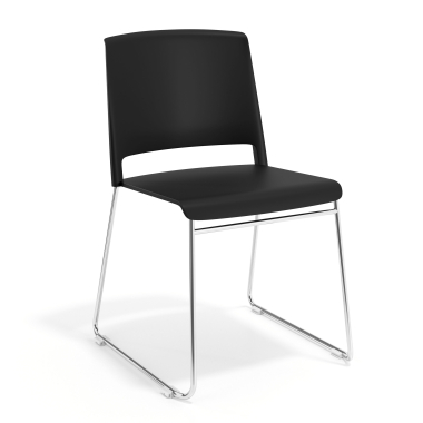 visitor chair black without arms fabric no armrests 1