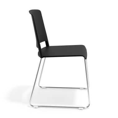 visitor chair black without arms fabric no armrests 3