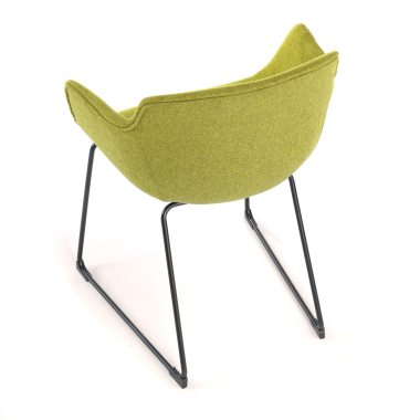 visitor chair black green sled base frame mesh fixed armrests 7
