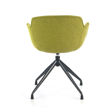 visitor chair green pyramid base fabric upholstered armrests 5