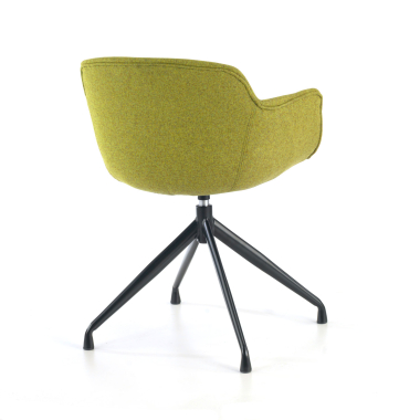 visitor chair green pyramid base fabric upholstered armrests 6