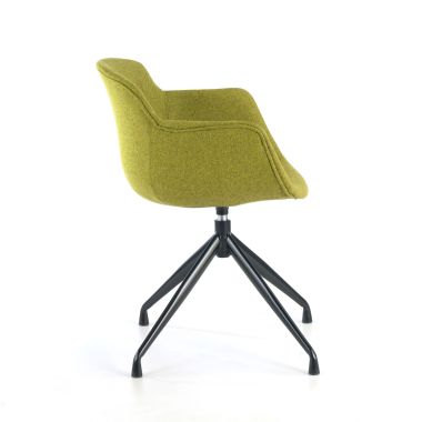 visitor chair green pyramid base fabric upholstered armrests 7
