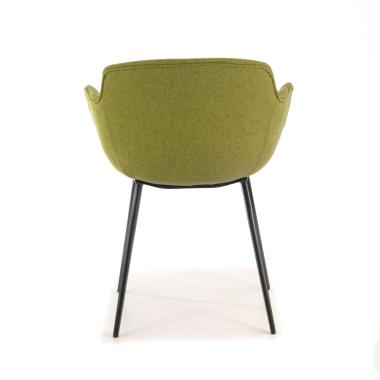 visitor chair green 4 legs fabric upholstered armrests 4