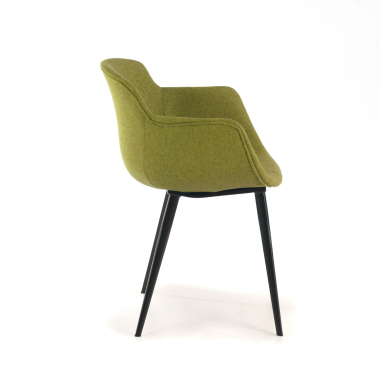 visitor chair green 4 legs fabric upholstered armrests 6