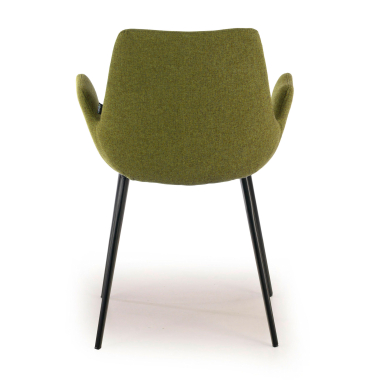 visitor chair green 4 legs fabric upholstered armrests 4