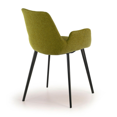 visitor chair green 4 legs fabric upholstered armrests 5