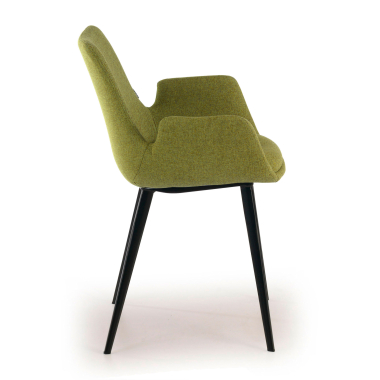 visitor chair green 4 legs fabric upholstered armrests 6