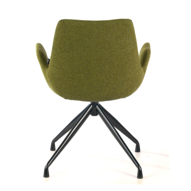 visitor chair green swivel fabric upholstered armrests 5