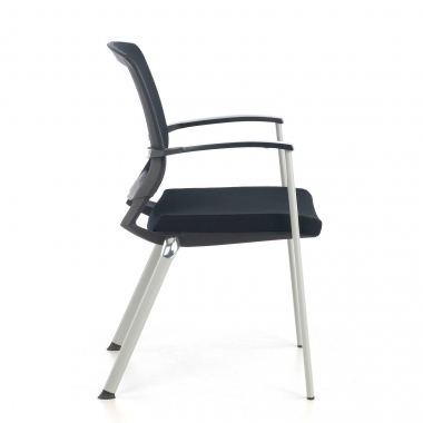 visitor chair black adam mesh fixed armrests 6