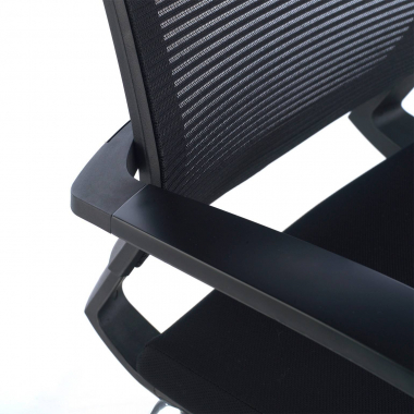 visitor chair black adam mesh fixed armrests 4