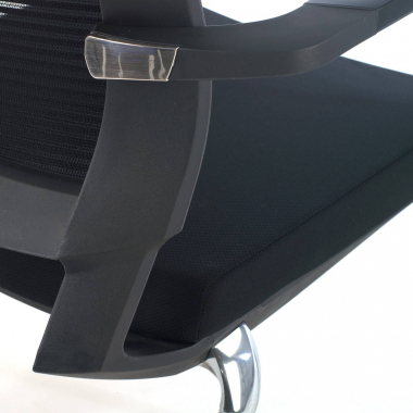 visitor chair black adam mesh fixed armrests 5