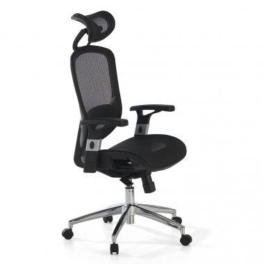 office chair black flex mesh movable armrests lumbar support headrest 1