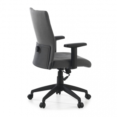 swivel chair gray kobe fabric fixed armrests lumbar support 7