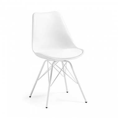 visitor chair white chair metal leg plastic no armrests 1