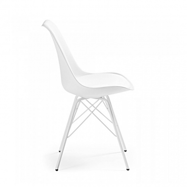 visitor chair white chair metal leg plastic no armrests 3