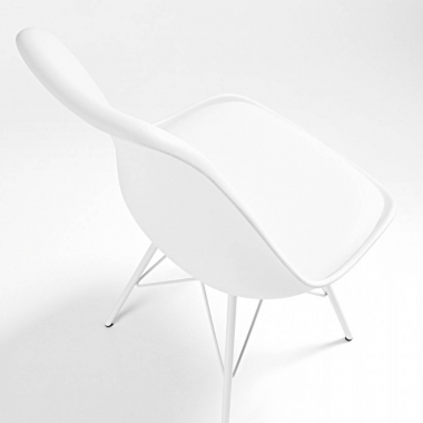 visitor chair white chair metal leg plastic no armrests 4