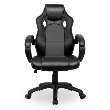 gaming chair black racer synthetic leather fixed armrests 3
