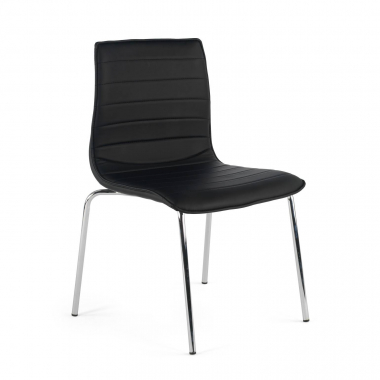 visitor chair black 4 legs synthetic leather no armrests 1