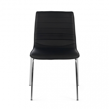 visitor chair black 4 legs synthetic leather no armrests 3